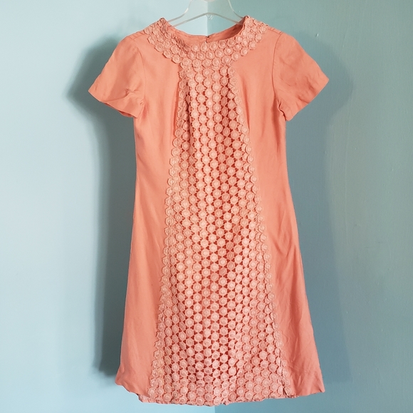 Vintage 1960s pink Sylvia Ann mod go-go dress M - Picture 2 of 9